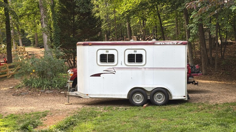 Featherlite 2 Horse Slant Trailer - Enclosed horse transport for rent in Waxhaw NC